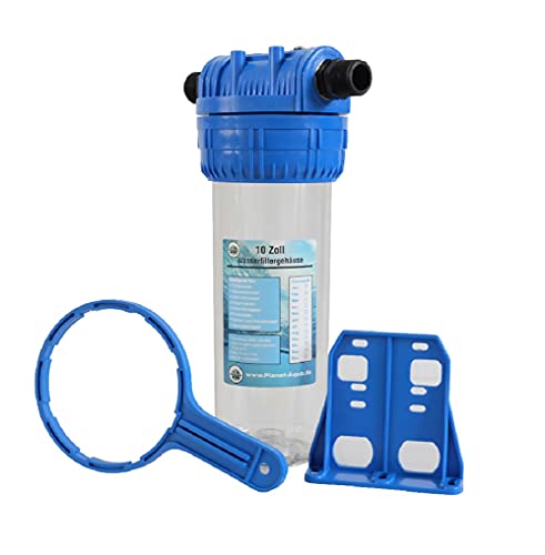 Wasserfilter Gehäuse 10 Zoll SET + Anschluss unmontiert Filtergehäuse 3/4 Zoll IG Wasser Pumpe Vorfilter Brunnen Hauswasserwerk Garten Haus Trinkwasser Filter Zisterne Pool