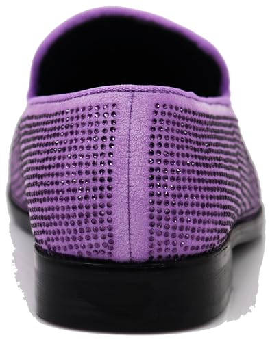 Image of SPK26 Men's Vintage Velvet Rhinestone Designer Dress Loafers Slip On Shoes Classic Tuxedo Dress Shoes