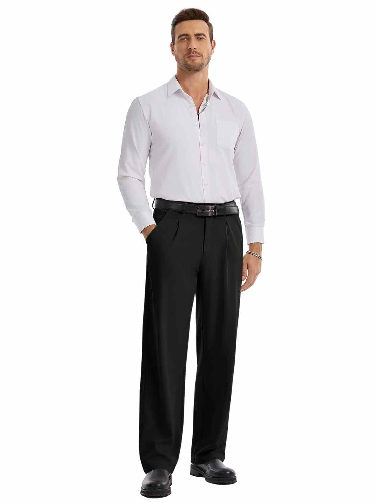 Runcati Chino Hose Herren Baggy Anzughose Loose Fit, Stretch Casual Stoffhose Sommer Weite Jogginghose für Männer