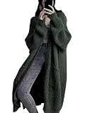 GUTPOINT Womens Long Cardigan Sweaters Open Front Oversized Duster with Pocket for Women 2025 Fall Winter Knit Design Coats (US, Alpha, X-Large, Regular, Regular, Dark Green)