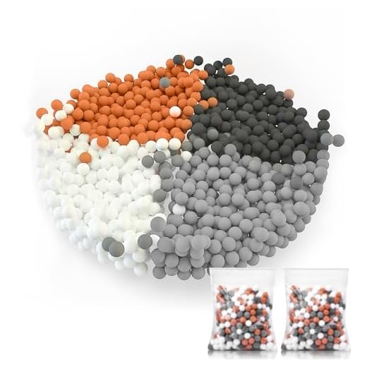 Cobbe 2 Packs Replacement Shower Head Beads，90g Shower Filter Stone Beads，Mineral Stone Balls for Water Filtration，for Filtered Shower Head (Orange Gray White)