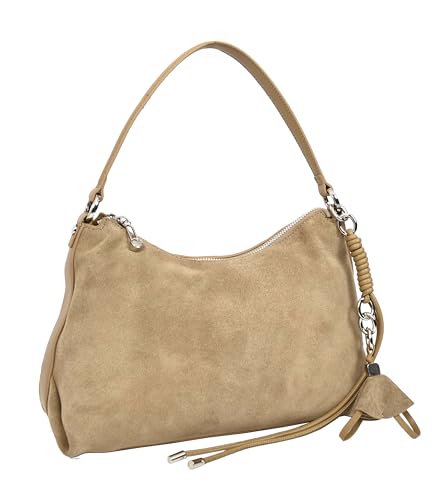 Sac en daim véritable Aurelia élégant avec sangle réglable