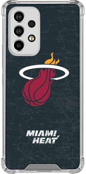 Skinit Clear Phone Case Compatible with Galaxy A53 5G - Officially Licensed NBA Miami Heat Black Partial Logo Design