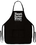 ThisWear Funny Aprons for Dad Best Farter Ever Oops Meant Father Funny Grilling Apron Two Pocket Man Apron Black