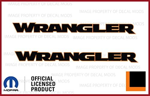 Decal Mods Wrangler - Calcomanías gráficas para capó para Jeep Wrangler JK y JL (2007-2024), contorno negro y naranja (juego de 2) FJ3Y8