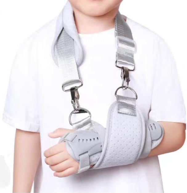 Kids Wrist Brace with Arm Sling Adult Wrist Support Brace Belt Youth Hand Immobilizer Children Night Support to Aid Sprains Strains Tendonitis Carpal Tunnel (Left hand, Small)