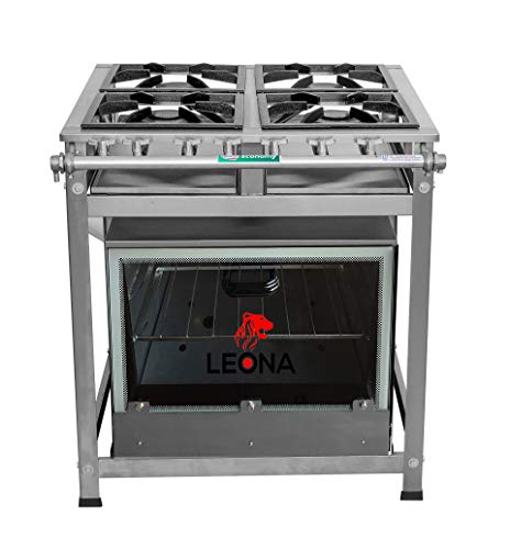 Fogão Industrial 4 Bocas 30x30 Baixa Pressão Perfil 7 Em Aço Inox Forno Tampa Vidro