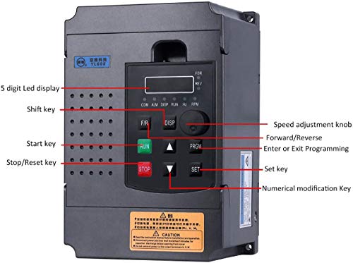 Single Phase To 3 Phase Converter, Mysweety Ac 220V/2.2Kw 3Hp 10A Vfd Inverter Frequency Converter For Spindle Motor Speed Control (1 Phase Input And 3 Phase Output) #TOP2
