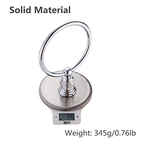 Wolibeer Crystal Towel Ring, Chrome Hand Towel Holder Bathroom Silver Towel Rack Wall Mounted #TOP4
