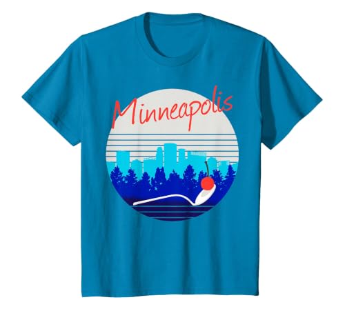 Minneapolis St Paul Twin Cities Minnesota MSP Souvenir T-Shirt, Youth, Sapphire Blue, Small