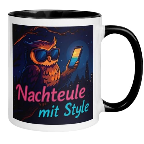 Tasse Eule | Nachteule mit Style | Lustige Eulen Tasse mit Motiv |...