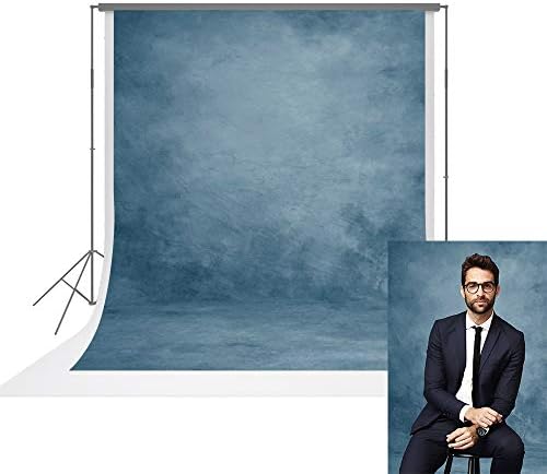 UrcTepics 5x7ft Pro Microfiber Abstract Blue Portrait Headshots Backdrop for Photography Blue Painted Canvas Photography Background Baby Light Blue Photography Background Fabric