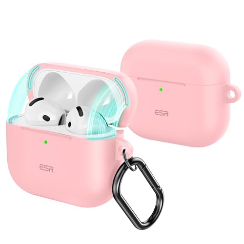 Image of ESR for AirPods 4 Case, Compatible with AirPods 4th Generation Case (2024) (USB-C), Magnetic Lid Lock, Full Drop Protection Cover, Cloud Soft Case, Pink