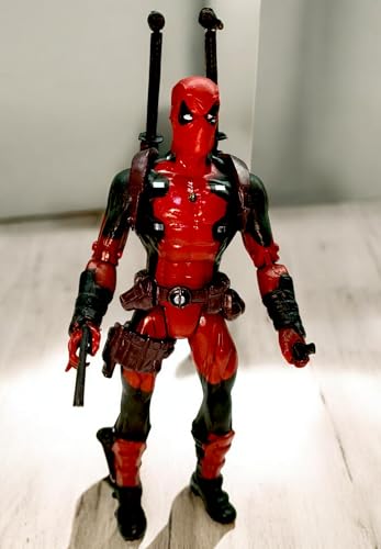 Image of 18cm Dead Pool Action Figure with 4 Accessories Movable Arm & Leg Joints Super Hero Ideal Collectible Gift Figurine for Fans