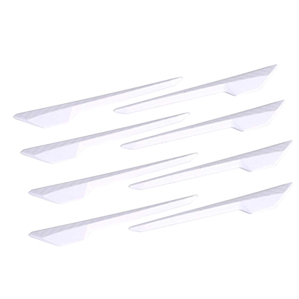 idain One Set 8 pcs Universal PVC Rearview Mirror Anti-Rub Crash Bar Strip Carbon Fiber Door Bumper Protector Stickers,White