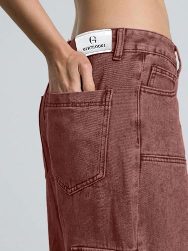Image of GRECIILOOKS Baggy Jeans for Women | High Waist Wide Leg Stylish for Girls Trendy Women's Pant | Loose Jean for Women's | Jean for Womens