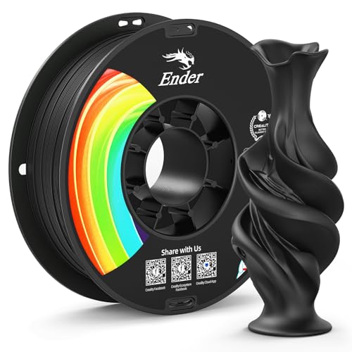 Creality Matte PLA Plus Filament 1.75mm, Low Warping, Minimal Layer Lines, Dimensional Accuracy +/- 0.02mm, 1kg(2.2lb) 3D Printer PLA+ Filament, Matte Black