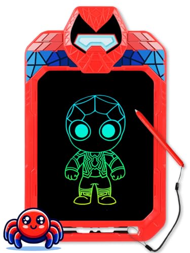 Fullware LCD Writing Tablet for Kids 10 Inch Spider Hero for Toddler 3 4 5 6 7 8 - Paint, Doodle Board, Drawing Pad - Travel Toys, Road Trip Car Activities, Birthday Christmas Gift Boys & Man