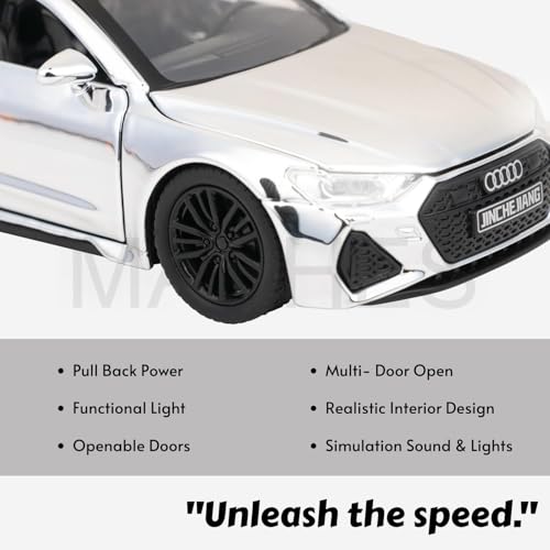 Image of Mashes Audi RS7 Diecast Metal Car Toy 1:32 Scale with Openable Doors, Bonnet & Trunk, Pull Back Action, Light & Sound, Detailed Luxury Sports Car Model for Kids & Collectors, Gift Toy Car [Multicolor]