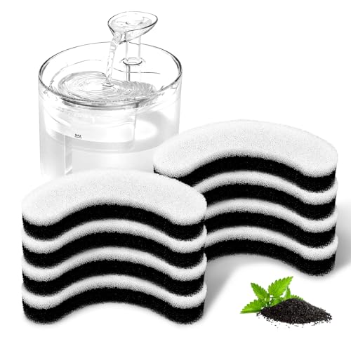 ITSCUTE Compatible with DF10 & DF30 Automatic Pet Water Dispenser, Water Filter Replacement, Carbon Cat Water Fountain Filters, Triple Filtration Pet Fountain Filters (8Pcs)