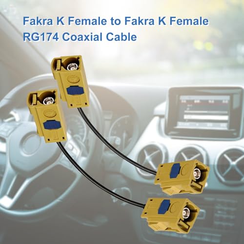 TUOLNK RG174 6Inch Fakra Coaxial Cable, 2pcs Fakra K Female to Fakra K Female Extension Cable, Low Loss Fakra Pigtail Coaxial Cable for Car Telematics — view 3