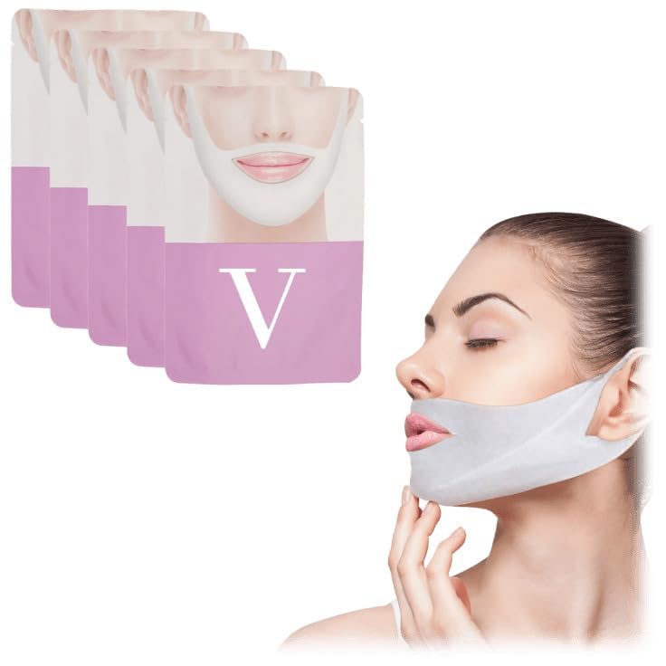 V Line Lifting Face Mask Double Chin Reducer Mask V Shaped Facial Slimming Bandage Mask Chin Up Patch For Firming Tightening And Moisturizing Skin For Women (v shape mask)