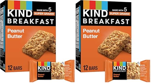 Image of KIND Breakfast Bars, Peanut Butter, Healthy Snacks, Gluten Free, 5g Protein, 6 Count (Pack of 2)