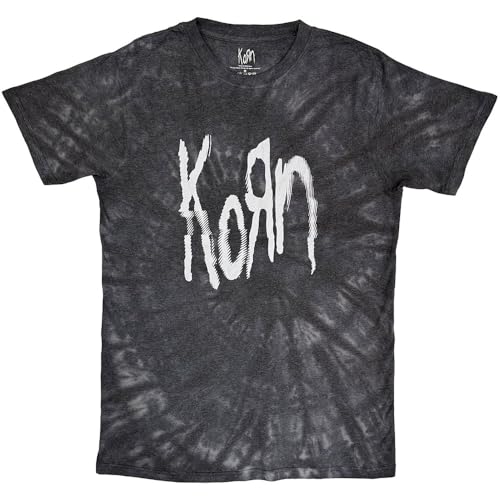 Korn Spider Glitch Band Logo Dye Wash T Shirt Size S