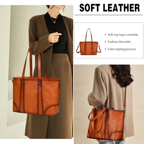 Image of Women's Leather Tote Office Shoulder Bags Mommy Bags Handbags and Crossbody Bags