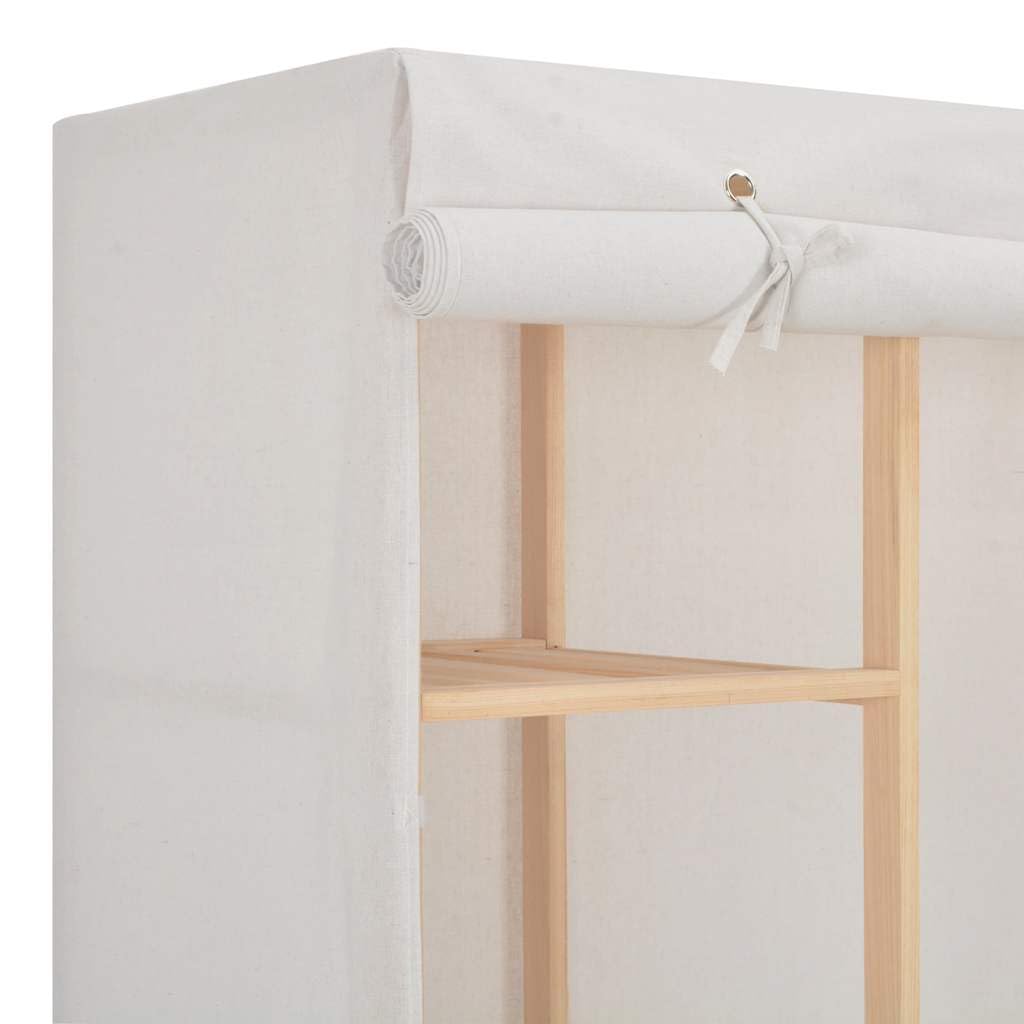 vidaXL Kleiderschrank Stoffschrank Garderobenschrank Garderobe Schrank Schlafzimmerschrank Wohnzimmer Schlafzimmer Weiß 135x40x170 cm Stoff