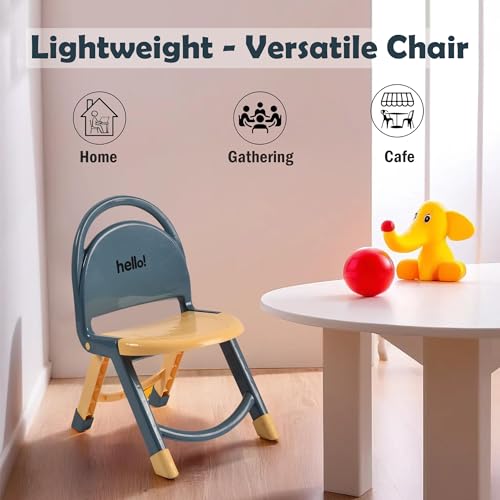 Image of Urbane Home Kids Chair | Cream & Gray Indoor /Outdoor Stool for Toddlers & Babies