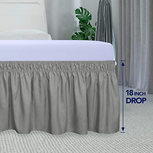 Purefit Wrap Around Ruffled Bed Skirt With Adjustable Elastic Belt thumb #5