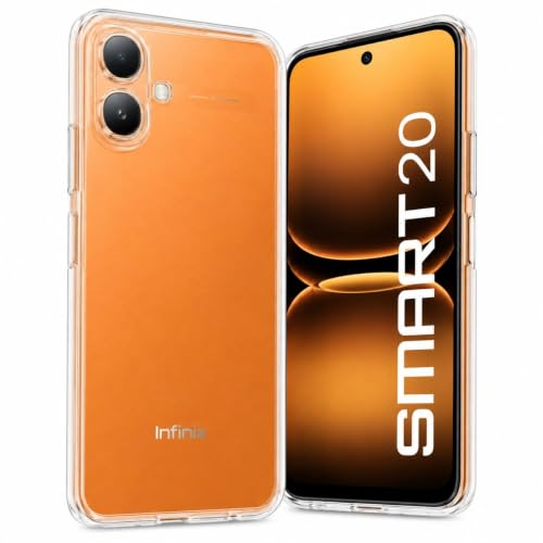 Image of COVERBLACK Soft Rubber Silicon Clear Case Back Cover Compatible for Infinix SMART 20 4G - Transparent