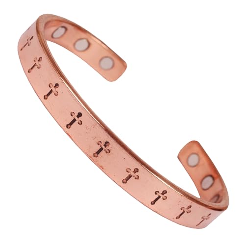 Bracelet en cuivre massif homme femme bijou spirituel tibétain forgé main