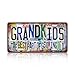 JBYMsign Vintage Wall Decor Grandkids The Best Part Of Growing Old License Plate Metal Sign Tin Signs Poster