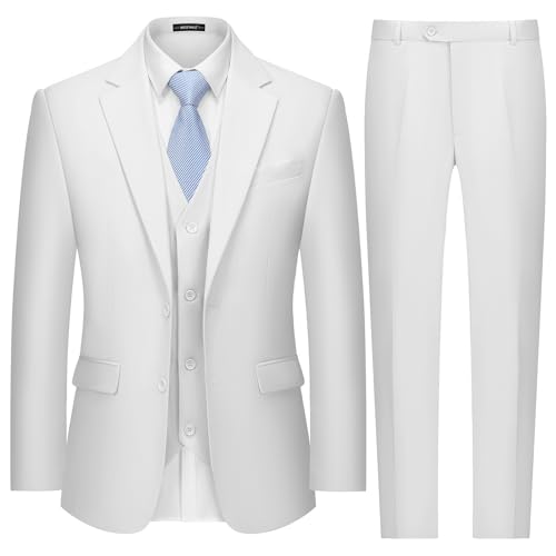MAGE MALE Mens Two Button 3-Piece Suits Slim Fit Tuxedo