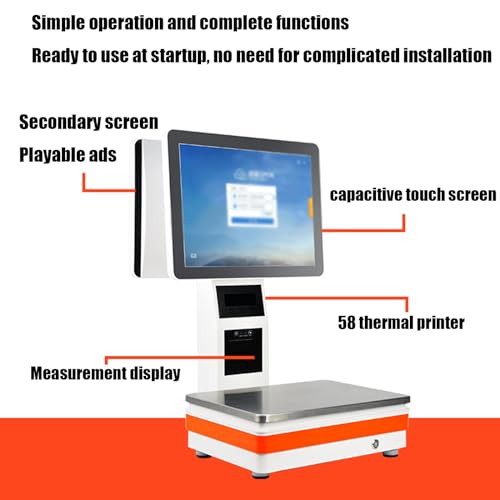 Báscula y caja registradora todo en uno con pantalla dual miniatura 3