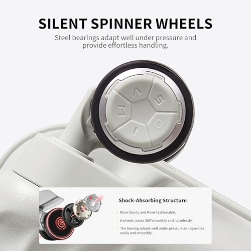 OIWAS Luggage Sets 2 Piece, Hardshell Luggage Sets with Spinner Wheels, TSA Lock, Waterproof Compartment, Lightweight Suitcase Sets for Long Vacation (White, 20'' Carry-on/28'' Large Luggage)4