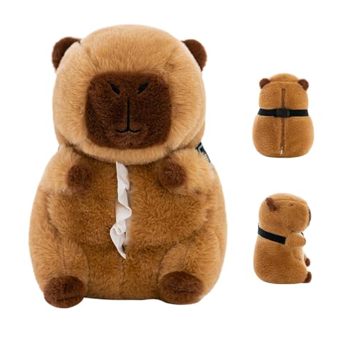 Soporte para caja de pañuelos, dispensador de pañuelos de felpa, soporte para pañuelos de coche, caja de pañuelos divertida, contenedor de pañuelos de capibara, soporte de pañuelos de animales, caja