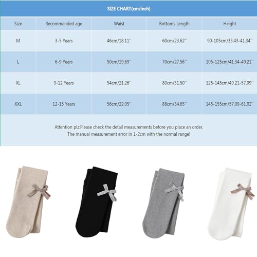 Fleece Lined Leggings Girls Kids Toddler Bowknots Winter Ballet Dance Tights Solid Footed Pantyhose Warm Stockings2