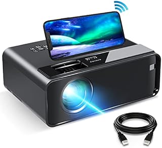 Wifi Mini Projector Full hd 1080P, 6500L Portable Outdoor video Projector Compatible with Smartphone, HDMI,USB,AV,TV Stick, PS5