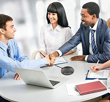 USB Microphone for Conference, Computer Desktop Microphone with LED Indicator, Plug and Play Omnidirectional Condenser PC Laptop Microphone for Online Meeting/Class, Skype, Recording, Chat, Zoom