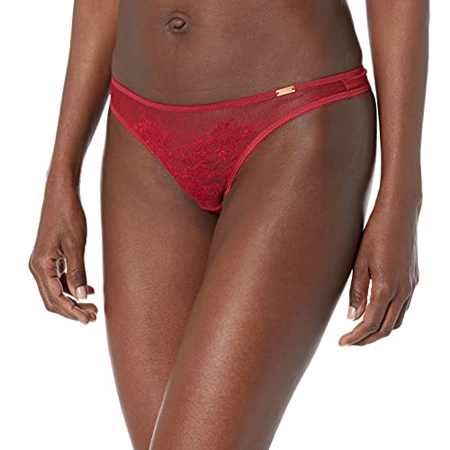 Image of Gossard Women's Glossies Lace Thong Panties, Red (Bordeaux), L