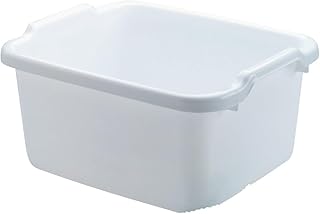 15" White Dishpan, 15.6 Qt, 15.23" x 12.46" x 7.8"