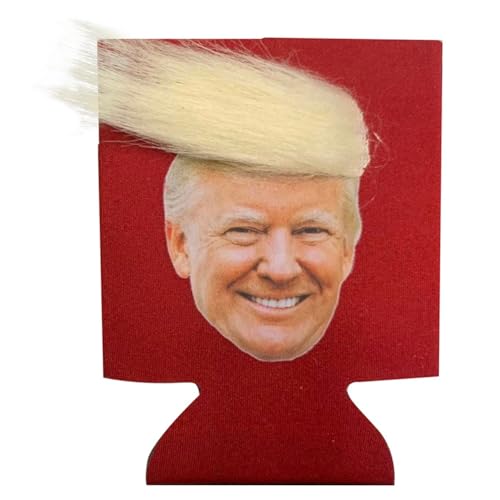 DAMAIAZG Trump - Divertidas mangas aisladas para bebidas para el cabello, antideslizantes, Donald Trump, enfriador de latas de cerveza, reutilizable, soporte para bebidas de cerveza, latas, botellas,