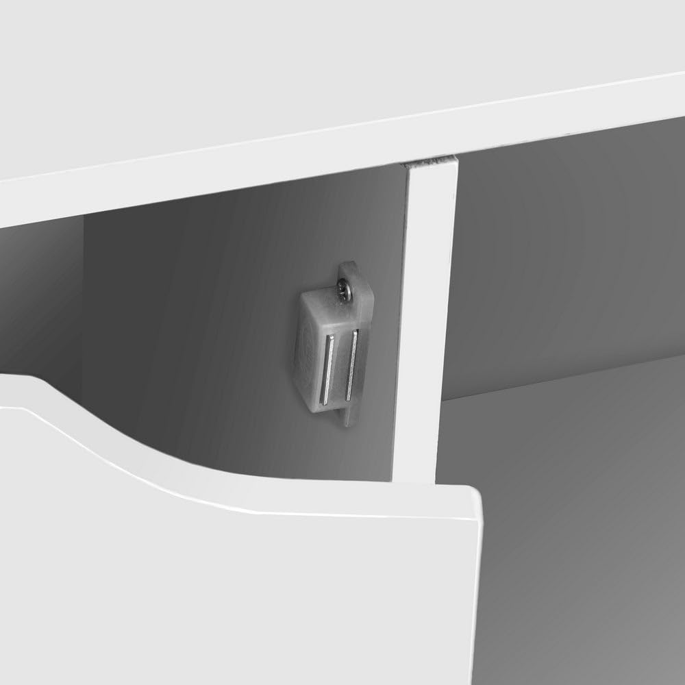Estantería Cubo con 9 estantes y 5 puertas color blanco de 90x90x29 cm | Mueble de almacenaje compacto de tablero laminado de 12mm con puertas y huecos abiertos para dormitorio, salón o despacho