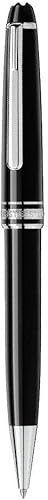 Miniatura 3 de MontBlanc Pluma Meisterstuck color negro con detalles en plateado.