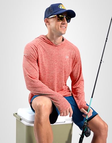 Image of Men's Sun Protection Hoodie Shirts Long Sleeve UPF 50+ Swim Shirts for Men Rash Guard Fishing Shirt Quick Dry