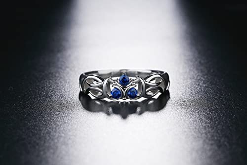 Purreen Zelda Zora's Sapphire Ring Rhodium Plated Sterling 925 Silver – 5 #TOP6
