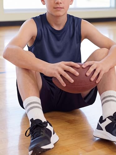 Image of Real Essentials 5 Pack: Boys Mesh Active Tank Tops Athletic Workout Sleeveless Muscle Basketball Sports Dry Fit Teen